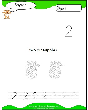 okul öncesi 1 sayısı çizgi çalışması